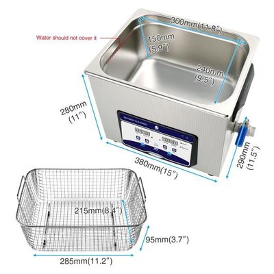 200W Isıtıcı ve Sepetli Elektronik Sigara İçin Skymen Ultrasonik Banyosu 2.85 Galon